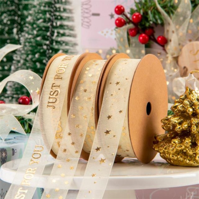 Hot selling wholesale christmas snowflake pattern ribbon (1)