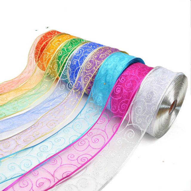 Spot exquisite gift packaging flashing wired ribbon (4)