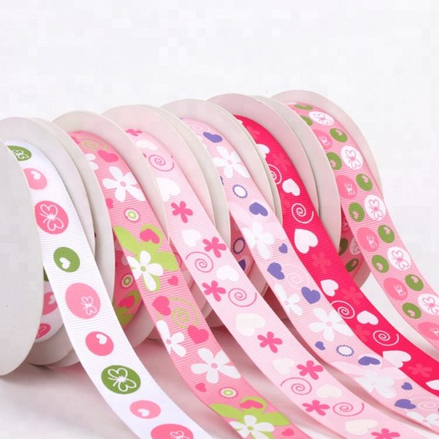 Hot sale grosgrain printed floral ribbon ex-factory price (3)