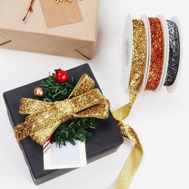 Wholesale Christmas Decoration Shiny Metallic Velvet Ribbon (1)