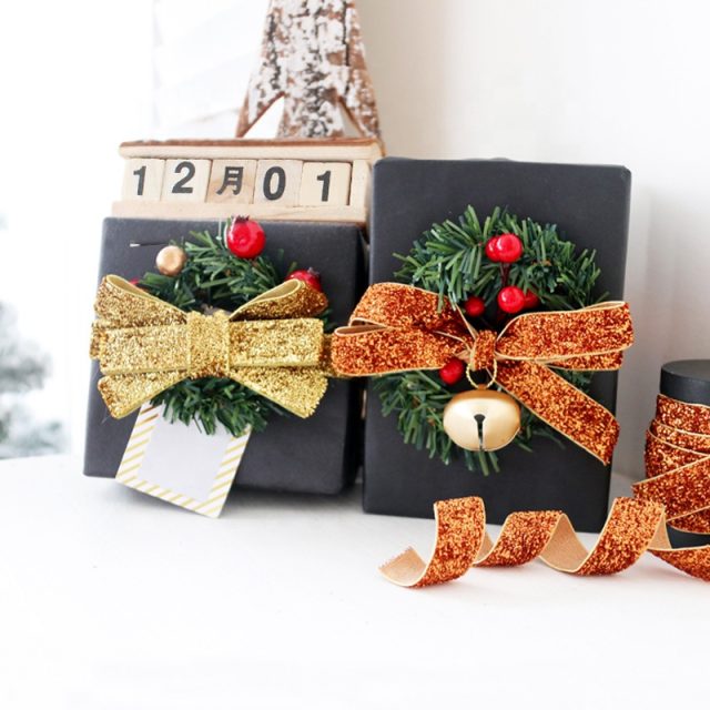 Wholesale Christmas Decoration Shiny Metallic Velvet Ribbon (2)